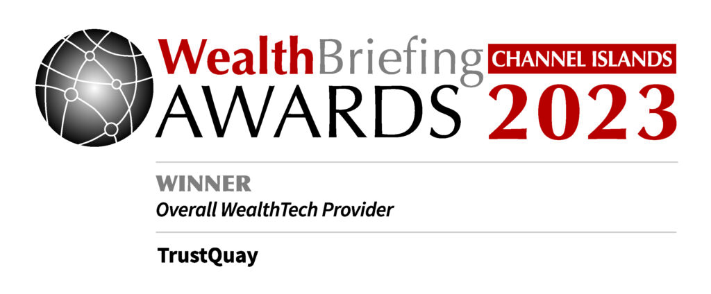 Quantios (formerly TrustQuay) awarded Winner Overall Weath Tech Provider at Wealth Briefing Awards Channel Islands 2023.